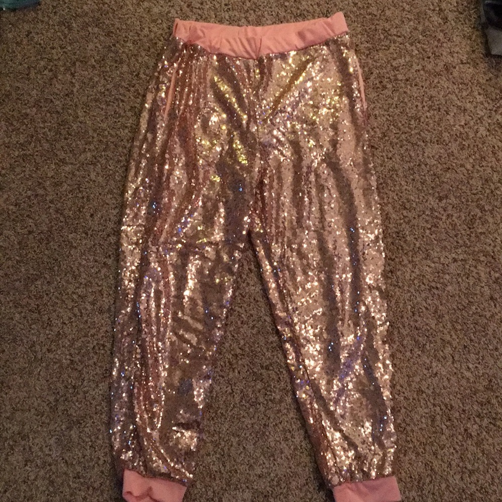 Pink Sequin Joggers